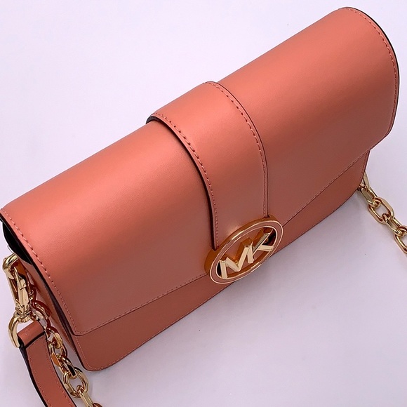 MICHAEL KORS CARMEN MEDIUM CONVERTIBLE SHOULDER BAG SHERBERT COLOR - Picture 7 of 16